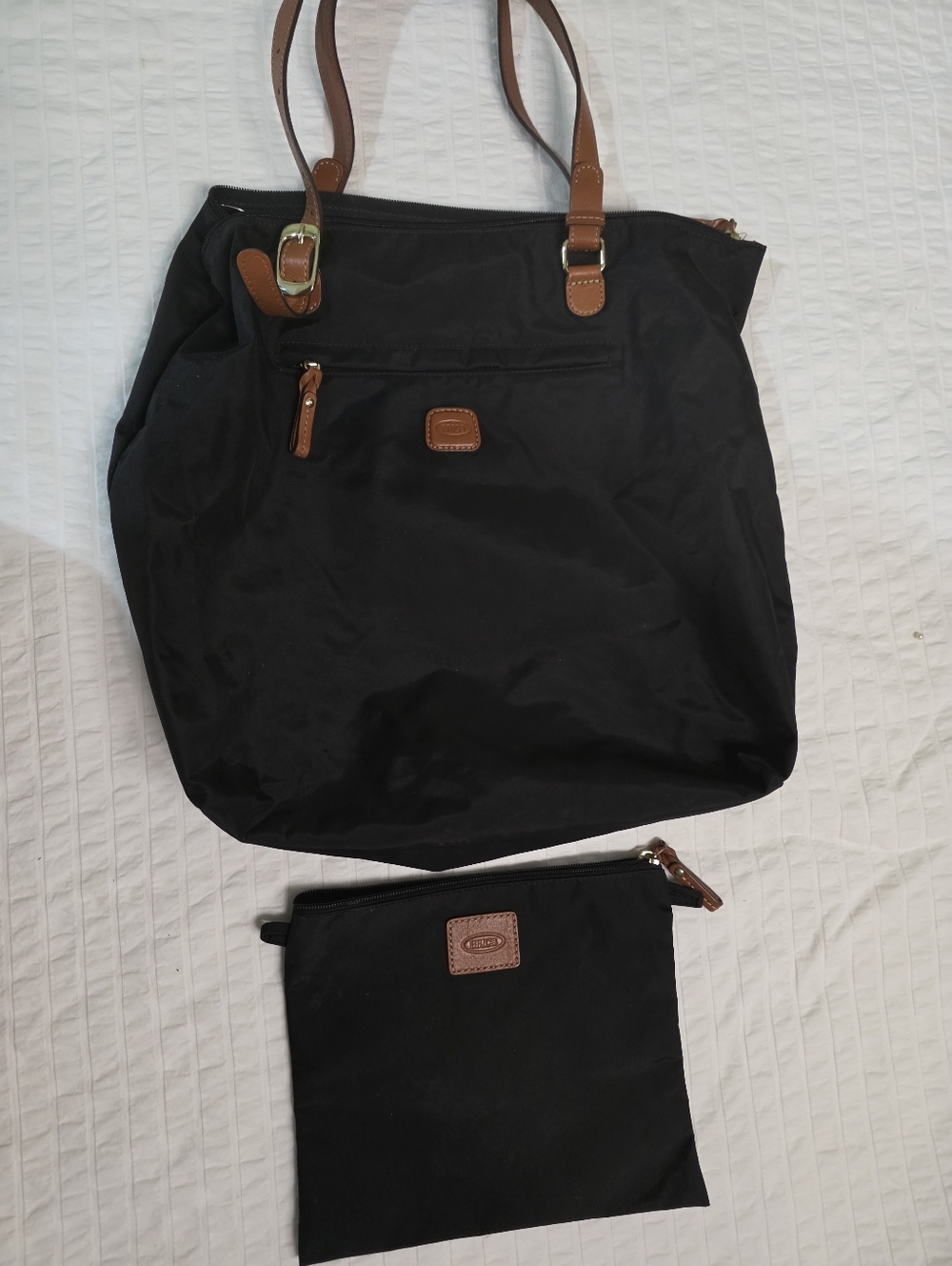 Brics Canvas Double Strap Bag With Small Bag